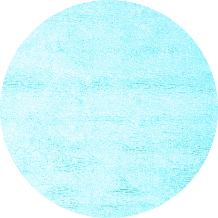 Round Machine Washable Solid Light Blue Modern Rug, wshcon466lblu