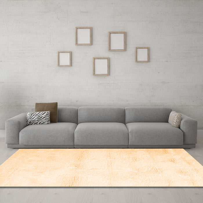 Machine Washable Solid Orange Modern Area Rugs in a Living Room, wshcon466org