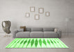 Machine Washable Solid Green Modern Area Rugs in a Living Room,, wshcon467grn