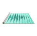 Sideview of Machine Washable Solid Turquoise Modern Area Rugs, wshcon467turq