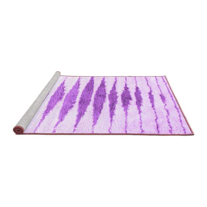 Sideview of Machine Washable Solid Purple Modern Area Rugs, wshcon467pur