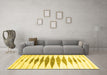 Machine Washable Solid Yellow Modern Rug in a Living Room, wshcon467yw