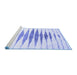 Sideview of Machine Washable Solid Blue Modern Rug, wshcon467blu