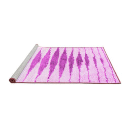Sideview of Machine Washable Solid Pink Modern Rug, wshcon467pnk