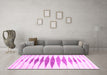 Machine Washable Solid Pink Modern Rug in a Living Room, wshcon467pnk