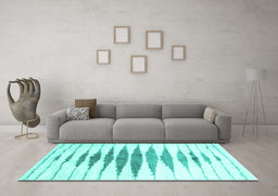Machine Washable Solid Turquoise Modern Area Rugs in a Living Room,, wshcon467turq