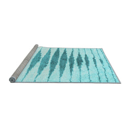 Sideview of Machine Washable Solid Light Blue Modern Rug, wshcon467lblu