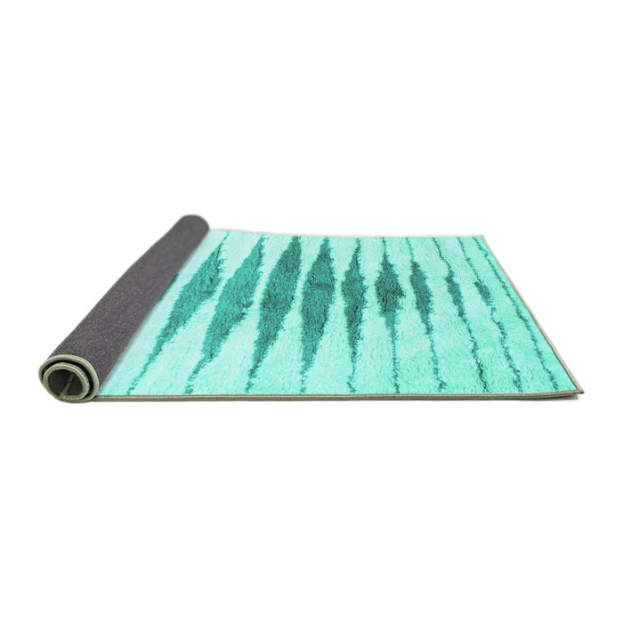 Sideview of Solid Turquoise Modern Rug, con467turq