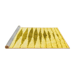 Sideview of Machine Washable Solid Yellow Modern Rug, wshcon467yw