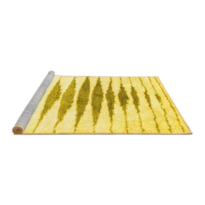 Sideview of Machine Washable Solid Yellow Modern Rug, wshcon467yw