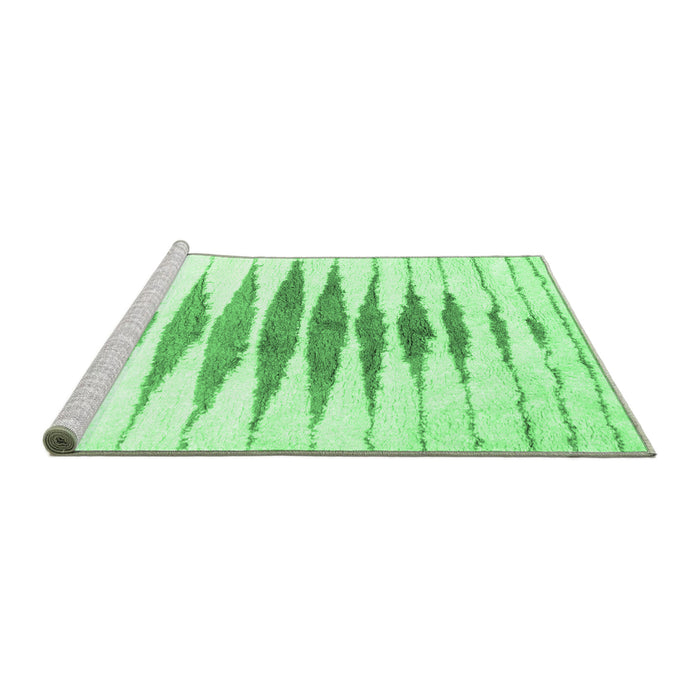 Sideview of Machine Washable Solid Emerald Green Modern Area Rugs, wshcon467emgrn