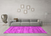 Machine Washable Abstract Pink Contemporary Rug in a Living Room, wshcon468pnk