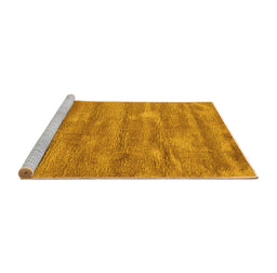 Sideview of Machine Washable Abstract Yellow Contemporary Rug, wshcon468yw