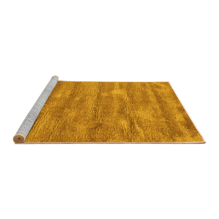 Sideview of Machine Washable Abstract Yellow Contemporary Rug, wshcon468yw