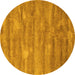 Round Abstract Yellow Contemporary Rug, con468yw