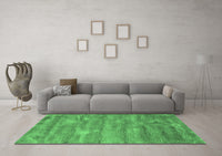 Machine Washable Abstract Emerald Green Contemporary Rug, wshcon468emgrn