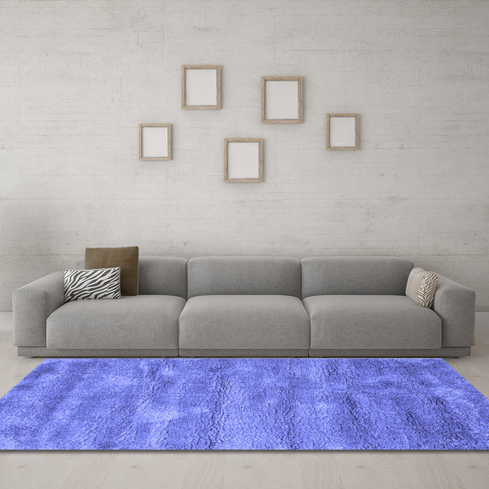 Machine Washable Abstract Blue Contemporary Rug in a Living Room, wshcon468blu