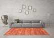 Machine Washable Abstract Orange Contemporary Area Rugs in a Living Room, wshcon468org