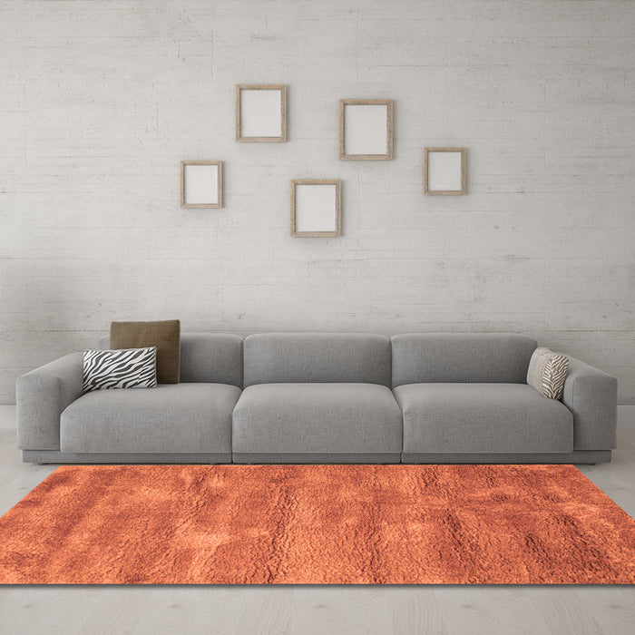 Machine Washable Abstract Orange Contemporary Area Rugs in a Living Room, wshcon468org