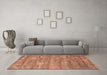 Machine Washable Abstract Brown Contemporary Rug in a Living Room,, wshcon468brn