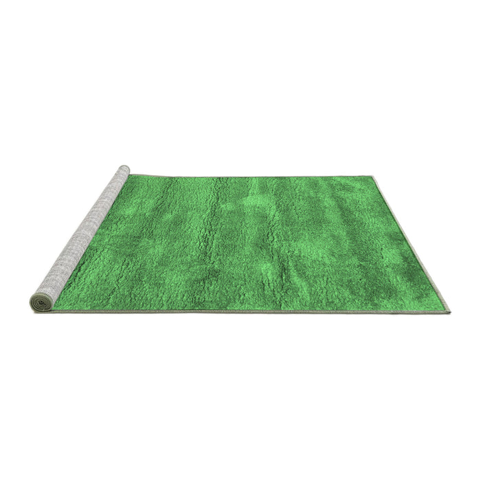 Sideview of Machine Washable Abstract Emerald Green Contemporary Area Rugs, wshcon468emgrn