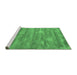 Sideview of Machine Washable Abstract Emerald Green Contemporary Area Rugs, wshcon468emgrn
