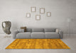 Machine Washable Abstract Yellow Contemporary Rug in a Living Room, wshcon468yw