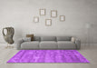Machine Washable Abstract Purple Contemporary Area Rugs in a Living Room, wshcon468pur