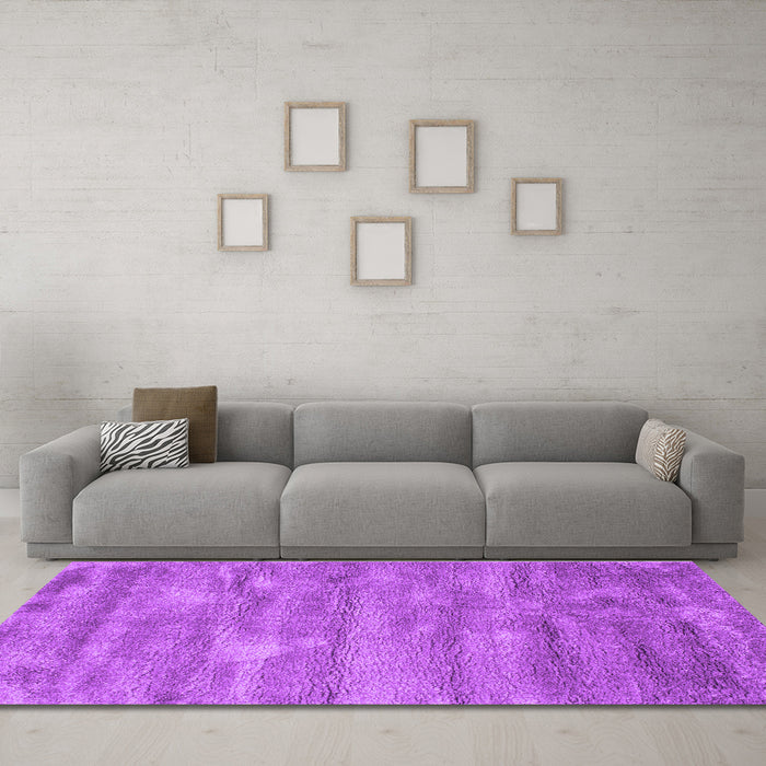 Machine Washable Abstract Purple Contemporary Area Rugs in a Living Room, wshcon468pur