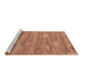 Sideview of Machine Washable Abstract Brown Contemporary Rug, wshcon468brn