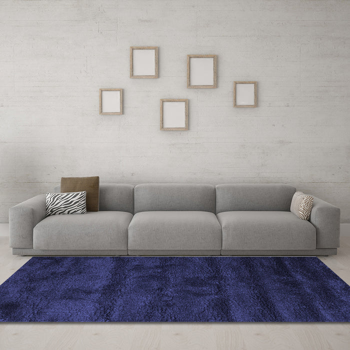 Machine Washable Abstract Blue Contemporary Rug in a Living Room, wshcon469blu