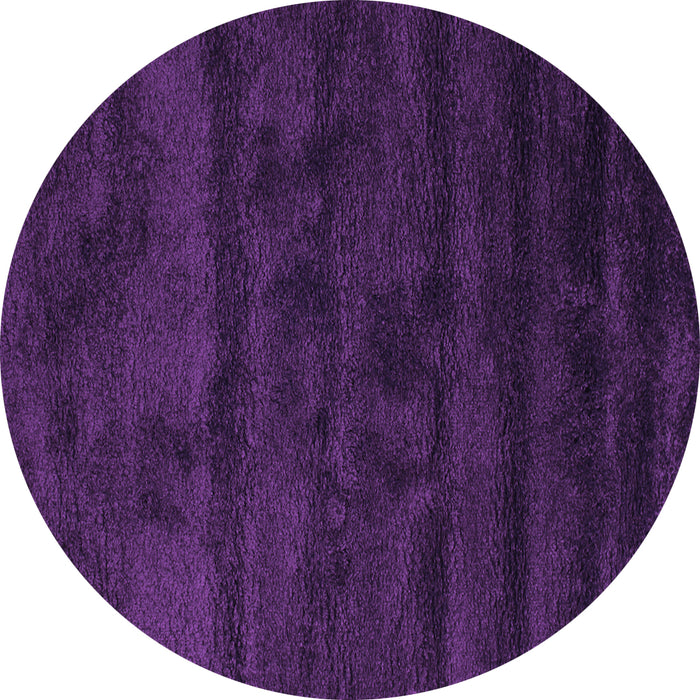 Round Machine Washable Abstract Purple Contemporary Area Rugs, wshcon469pur
