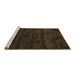 Sideview of Machine Washable Abstract Brown Contemporary Rug, wshcon469brn