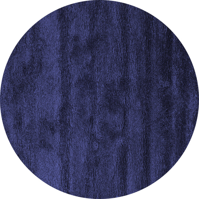 Round Abstract Blue Contemporary Rug, con469blu