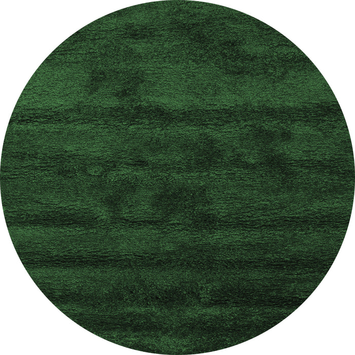Round Abstract Emerald Green Contemporary Rug, con469emgrn