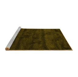 Sideview of Machine Washable Abstract Yellow Contemporary Rug, wshcon469yw