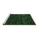 Sideview of Machine Washable Abstract Emerald Green Contemporary Area Rugs, wshcon469emgrn
