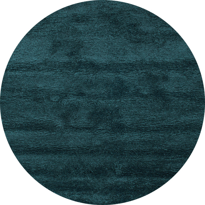 Round Abstract Light Blue Contemporary Rug, con469lblu