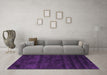 Machine Washable Abstract Purple Contemporary Area Rugs in a Living Room, wshcon469pur