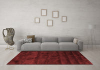 Machine Washable Abstract Red Contemporary Rug, wshcon469red