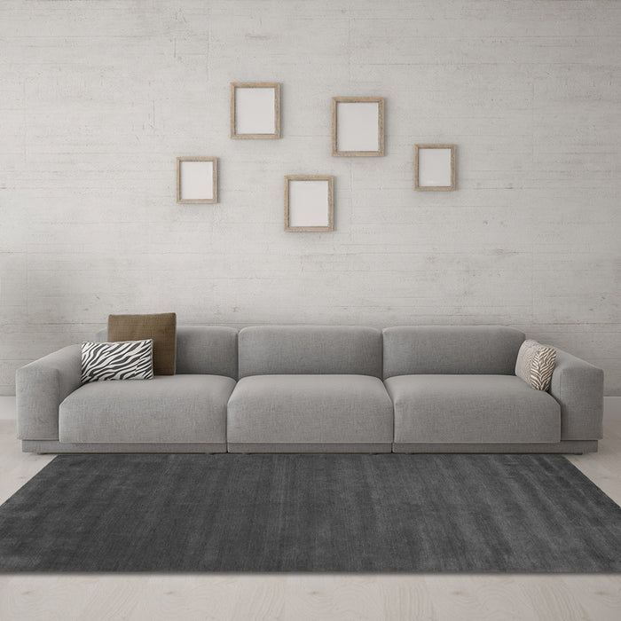 Machine Washable Abstract Gray Contemporary Rug in a Living Room,, wshcon46gry