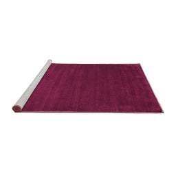 Sideview of Machine Washable Abstract Purple Contemporary Area Rugs, wshcon46pur