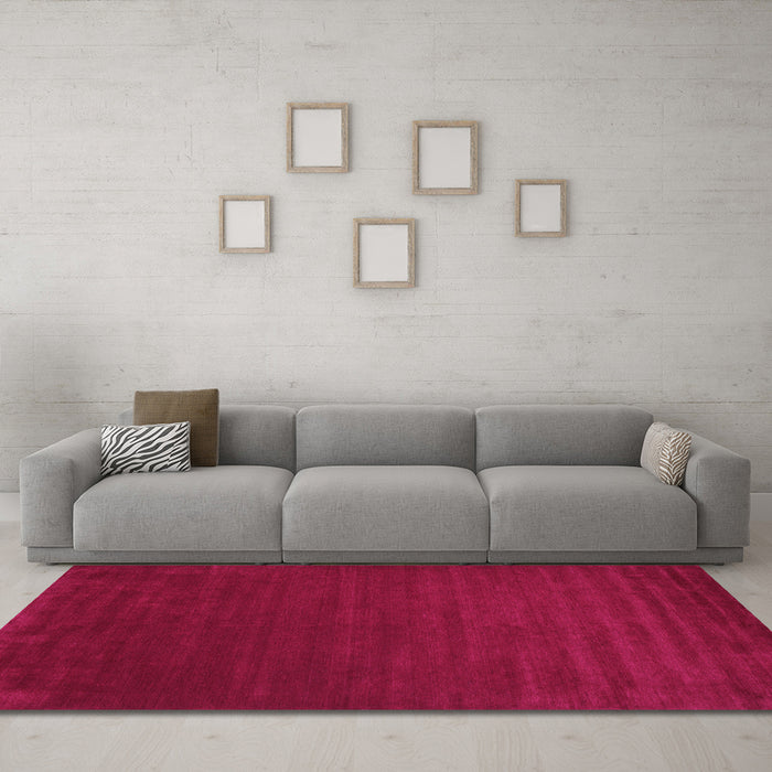 Machine Washable Abstract Pink Contemporary Rug in a Living Room, wshcon46pnk