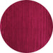 Round Abstract Pink Contemporary Rug, con46pnk