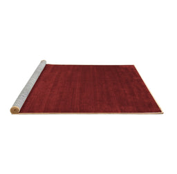 Sideview of Machine Washable Abstract Brown Contemporary Rug, wshcon46brn