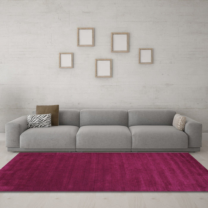 Machine Washable Abstract Purple Contemporary Area Rugs in a Living Room, wshcon46pur