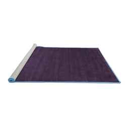 Sideview of Machine Washable Abstract Blue Contemporary Rug, wshcon46blu