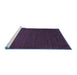 Sideview of Machine Washable Abstract Blue Contemporary Rug, wshcon46blu