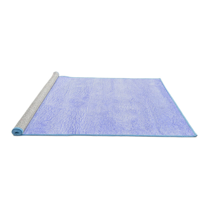 Sideview of Machine Washable Abstract Blue Contemporary Rug, wshcon470blu