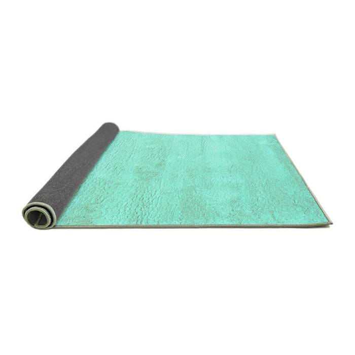 Sideview of Abstract Turquoise Contemporary Rug, con470turq